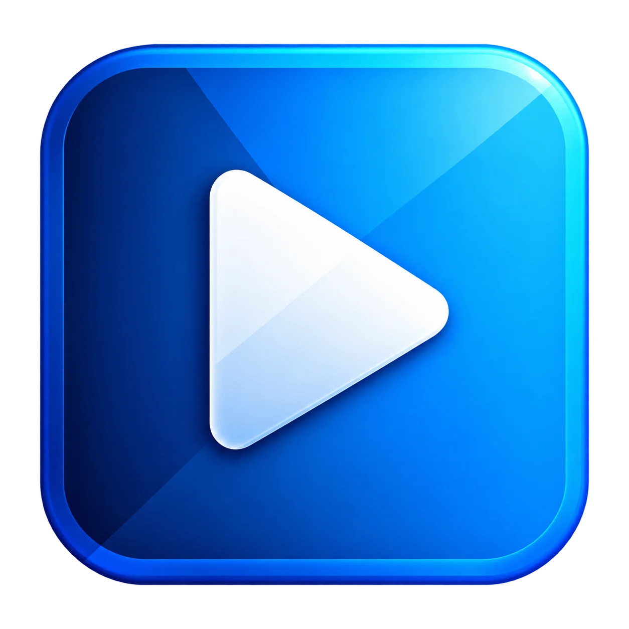 Botón de reproducción azul brillante